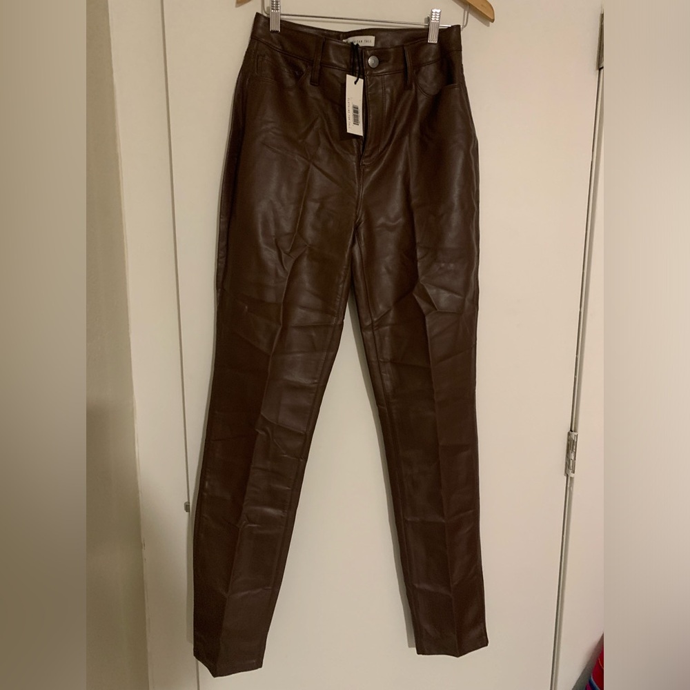 American Tall Leather Straight Leg Pant